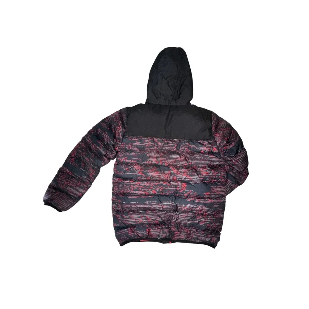Under Armour ColdGear Boys Puffer Jacket Black Red Digital Print Boys Large Down